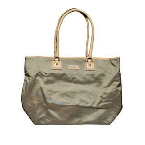 Hartmann Womens Cream Brown Tote Bag Shopper Handbag Canvas Zip Top VERY CLEAN